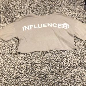 “influencer” grey crop tee